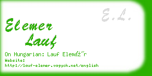 elemer lauf business card